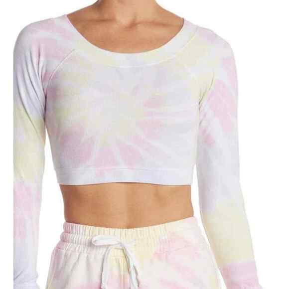 NWT ARX LAB Tie Dye Ribbed Knit Crop Top - Large - Picture 1 of 9